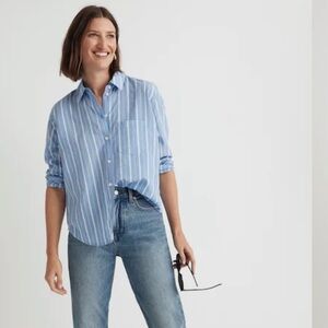 Madewell Women's Drapey Oversized Boyshirt in Stripe